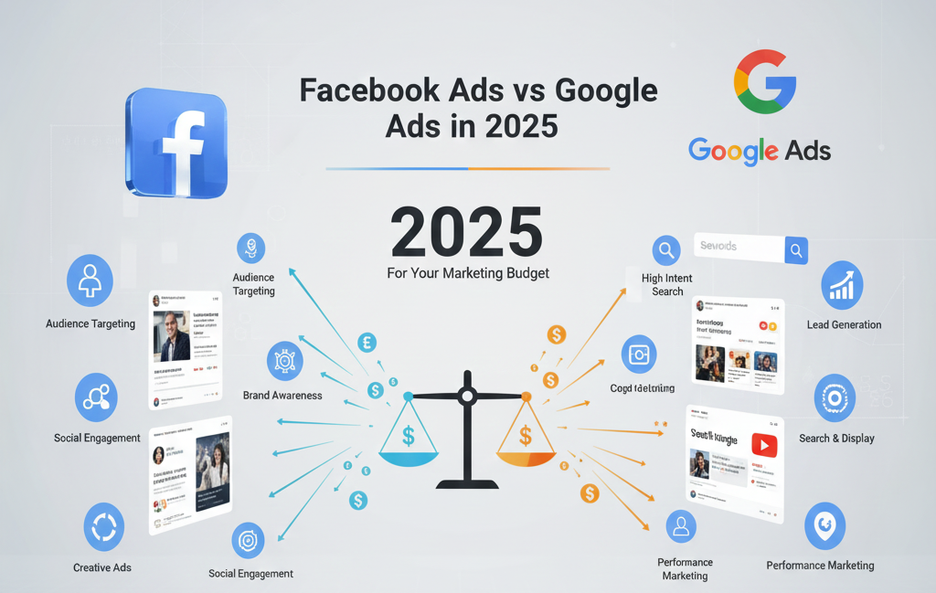 Facebook Ads vs Google Ads in 2025 for Your Marketing Budget - Blogs